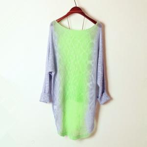 In Long Loose Round Collar Gradient Sweater